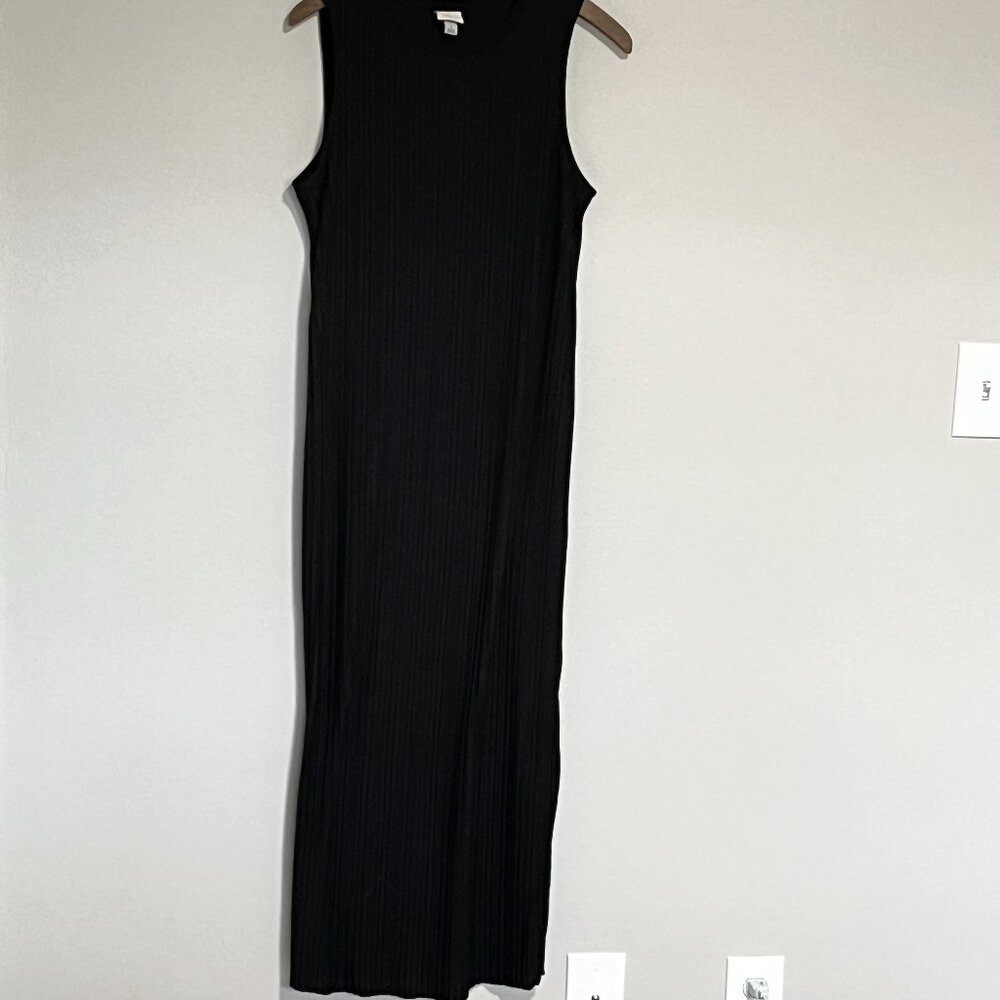 a new day Black Ribbed Maxi Dress Size Small